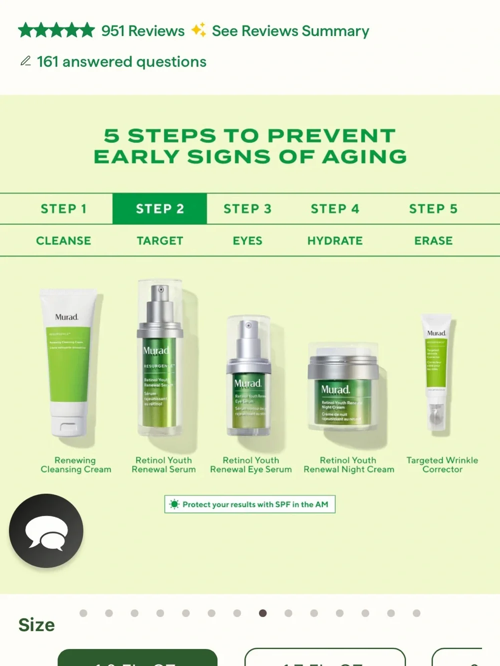 Murad Resurgence Retinol Youth Renewal Serum — Green and Silver Pump